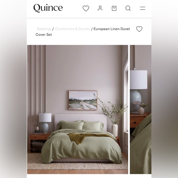 Quince European Linen Duvet Cover Set - Picture 2 of 5
